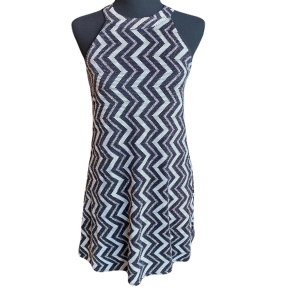 Candie’s Sparkly Zig Zag Halter Mini Dress Size Small - Picture 1 of 7
